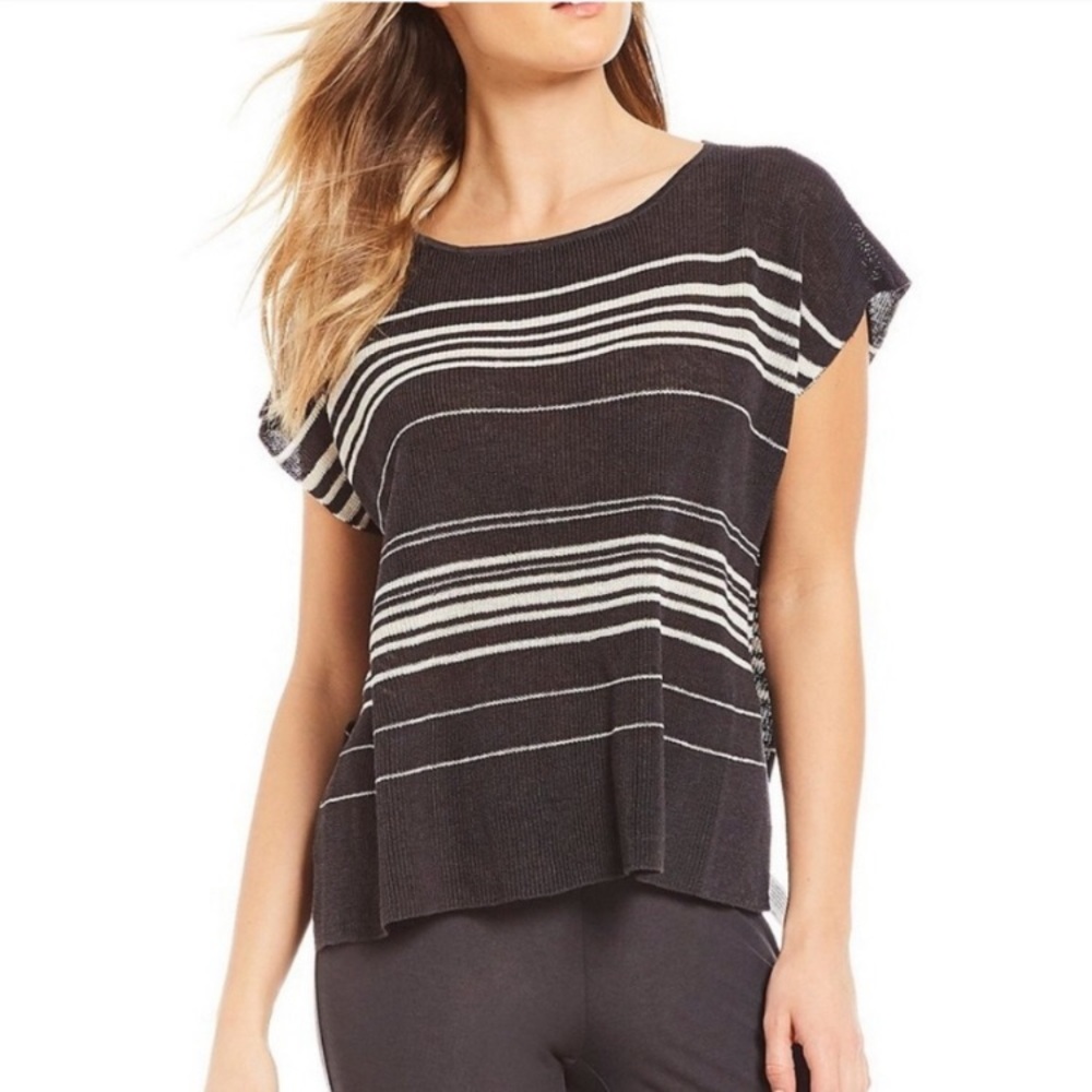 Eileen Fisher bateau neck stripe top